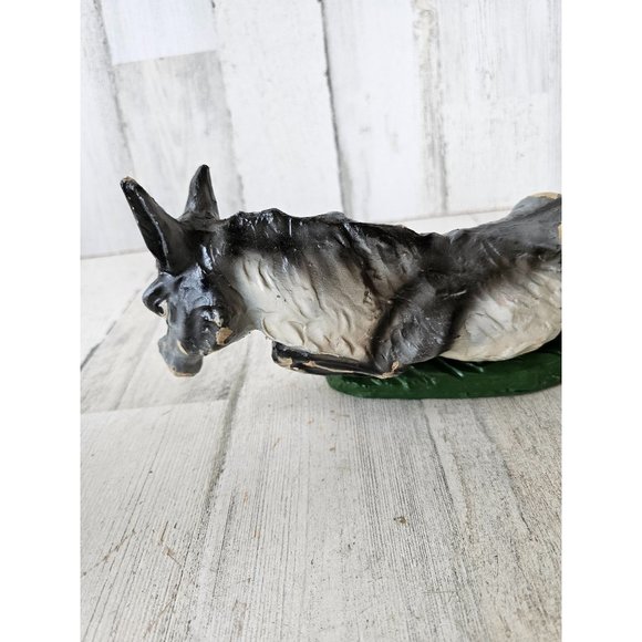 Vintage Italian donkey paper mache nativity as is Xmas village - Picture 5 of 9